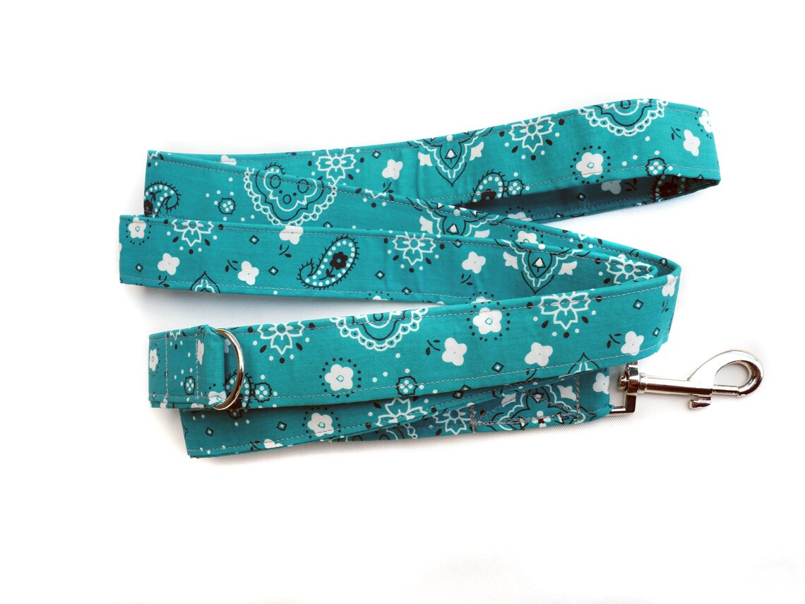 Teal Dog Leash Sturdy Unique Pet Leash Hippie Dog Lovers Etsy