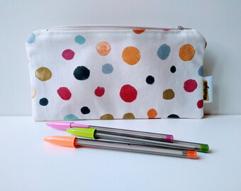 Pencil Case, Spotty Home Office, Stationery Gift, Gift for Her, Student Essentials, Grown up Pencil Case, Stocking Filler, Uni Student gift