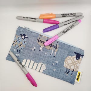 Handmade Zipped Pencil Case: Upholstery Fabric, Stationery Gift