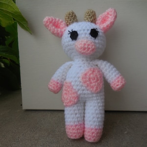 Crochet Strawberry Cow Plush