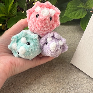 Crochet Velvet Triceratops Plush
