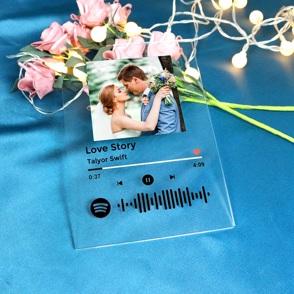 Personalized Acrylic Song With Photo Custom Transparent Music Etsy