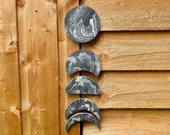 Grey Moon Crescent Wall Hanging, Wall Hanging, Moon Wall Hanging, Crescent Wall Hanging, Car Mobile, Car Hanging Mobile