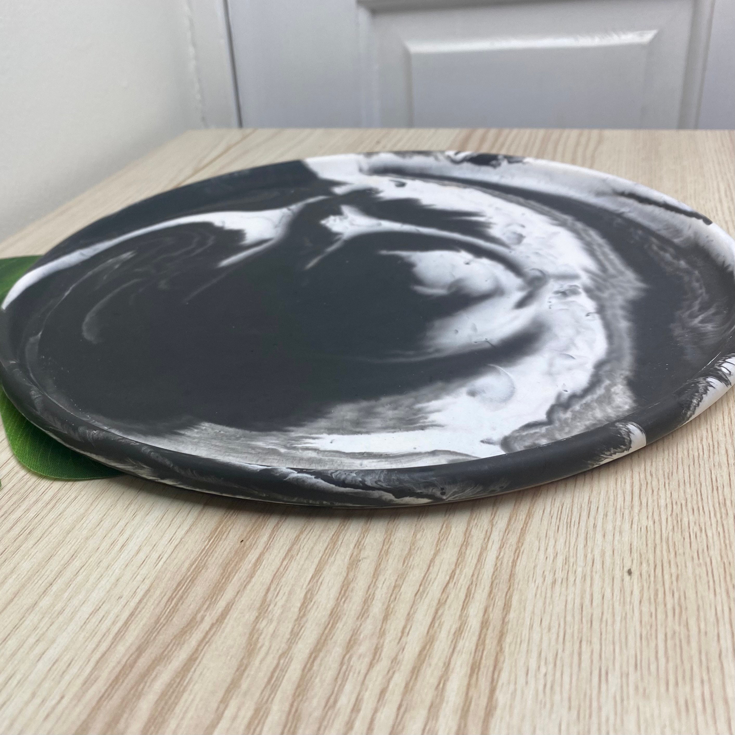 Large Black Marble Dish Round Large Tray Jewellery Tray Etsy Australia
