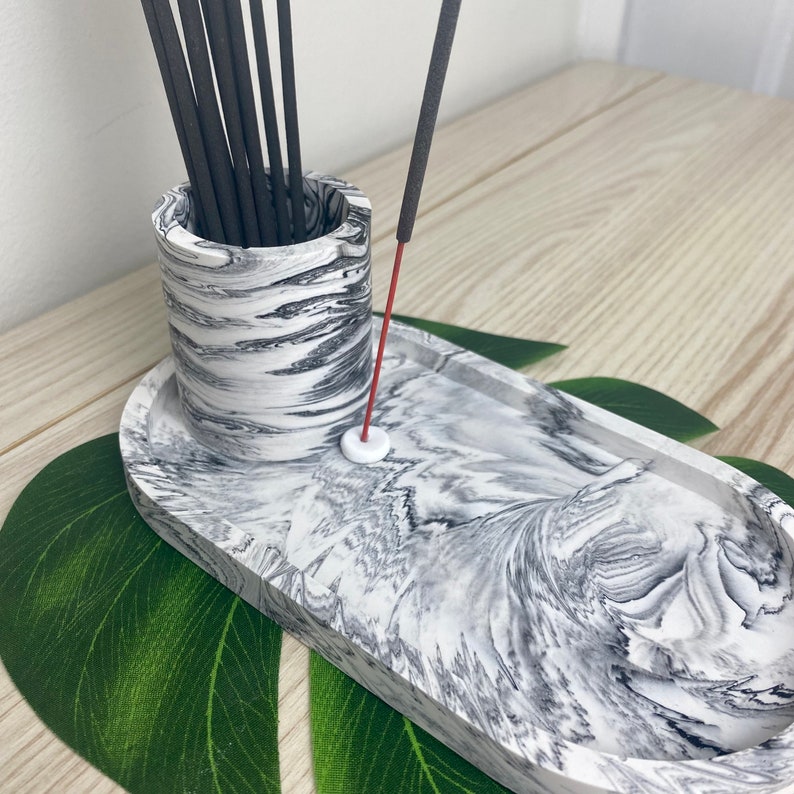 Grey Marbled Incense Holder Incenses stick holder Incense Etsy 日本
