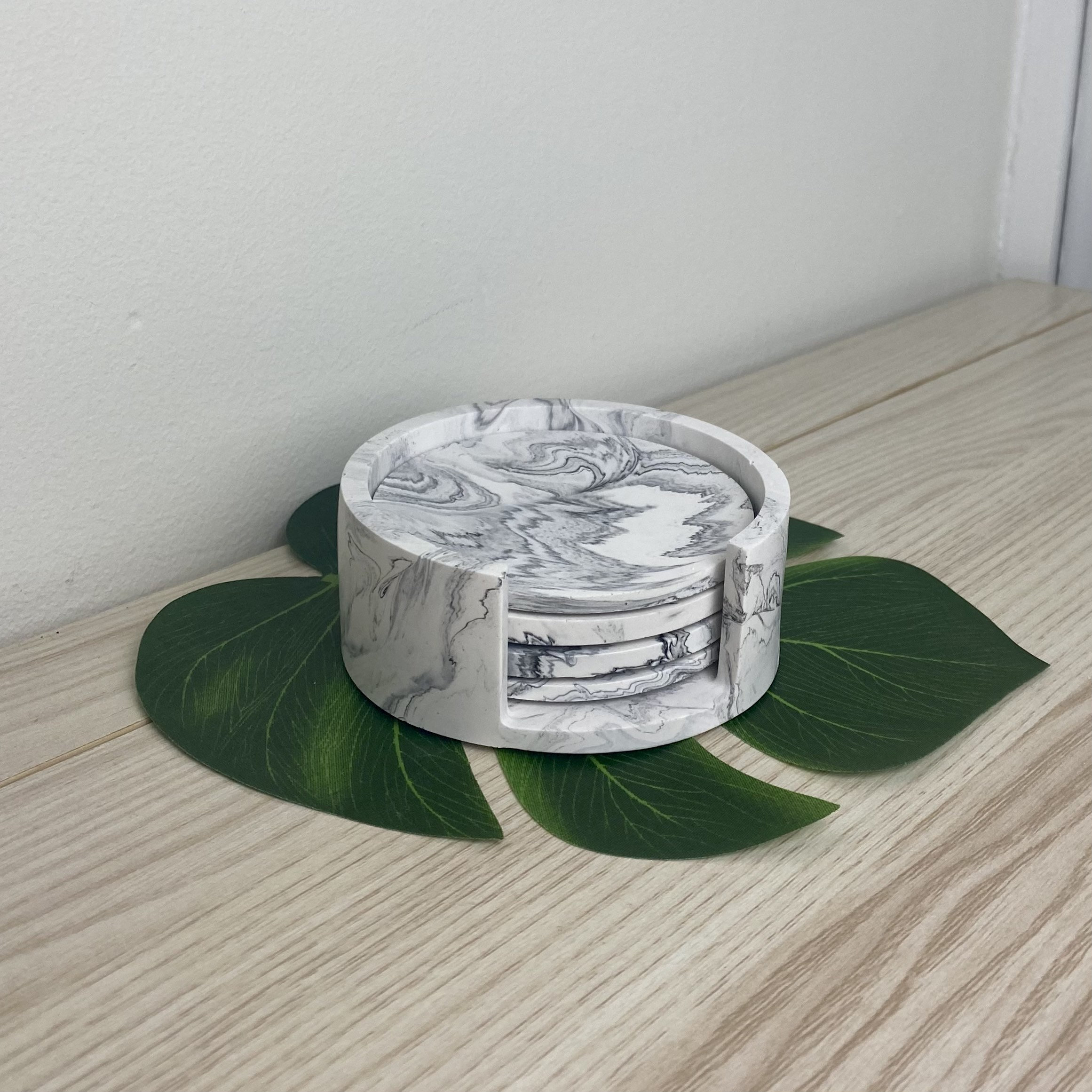 Grey Coasters and Holder Set Drinks Coaster Gift Coaster Etsy UK