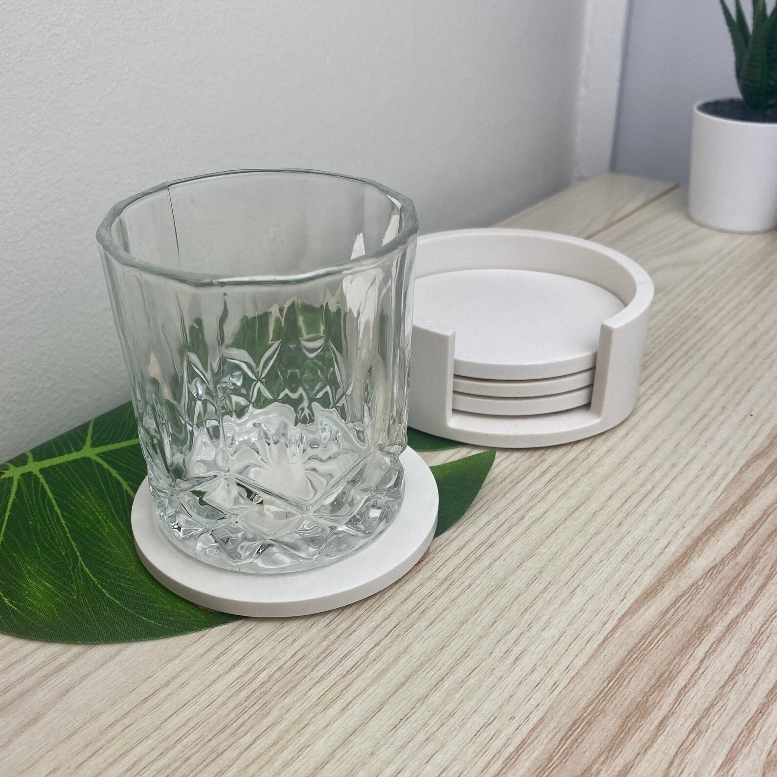 White Coasters and Holder Set Drinks Coaster Coaster Mug Etsy Australia