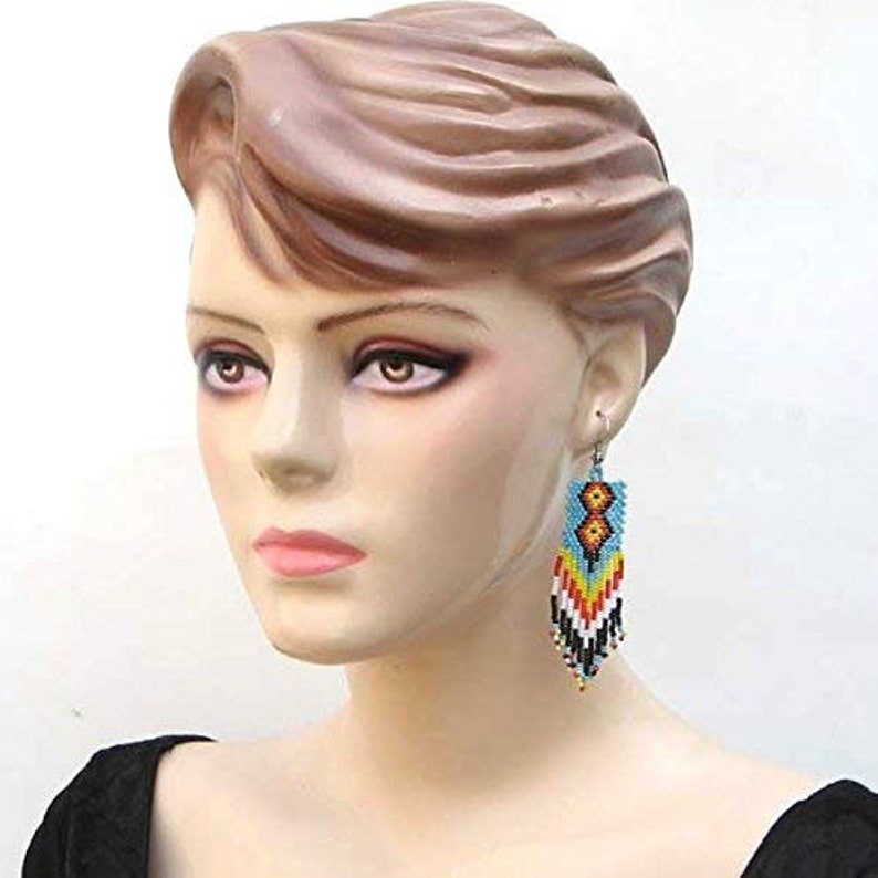 Boho Tribal earrings Seed beads earrings American Native earrings dangle earrings