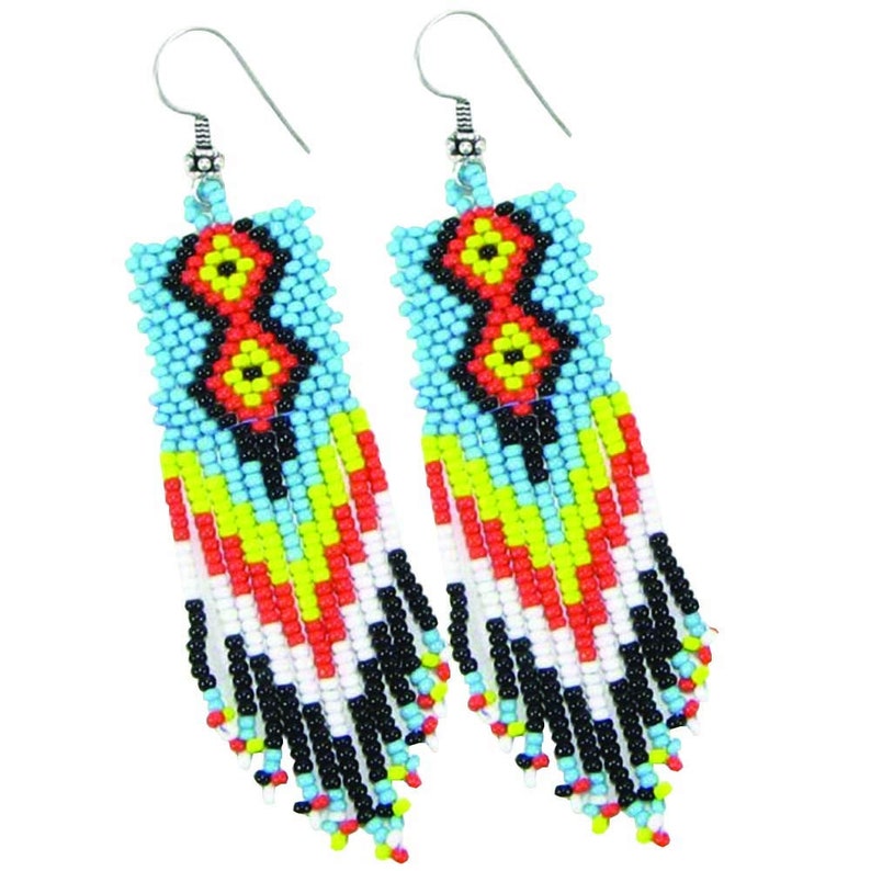 Boho Tribal earrings Seed beads earrings American Native earrings dangle earrings