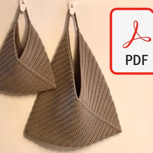 PDF Easy Crochet Bag Pattern, PDF Pattern, Crochet Purse Pattern, Tote Bag Pattern, Shopping Bag Pattern, Made by Lunda