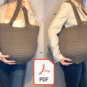 Crochet Tote Bag Pattern, PDF Pattern, Easy Crochet Bag Pattern, Tote Bag Pattern, Large Bag Pattern, Made by Lunda
