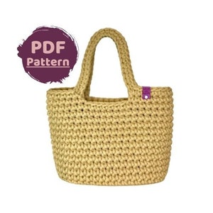 Patrón Bolso Tote a Crochet, Bolso de Compras, Patrón PDF, Bolso a Crochet Fácil, Hecho por Lunda