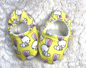 Easter Bunny, Rabbit, Baby, Toddler Booties, Slippers, Crib Shoes, Soft Sole, Non-Slip Sole, Boy, Girl, Green