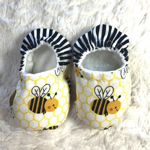 Bumble Bee Baby, Toddler Booties, Slippers, Crib Shoes, Soft Sole, Non-Slip Sole, Boy, Girl