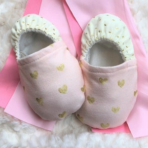 Baby Girl, Toddler Booties, Slippers, Crib Shoes, Soft Sole, Non-Slip Sole, Hearts, Pink