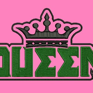 Queen with Crown Embroidery Design