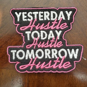 Daily Hustle Embroidery Patch Pink