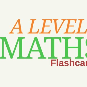 May include: A graphic design featuring the text A LEVEL in orange, MATHS in green, and Flashcards in dark red, set against an off-white background with a vertical purple stripe on the left side. The layout is clean, centered, and uses bold typography.
