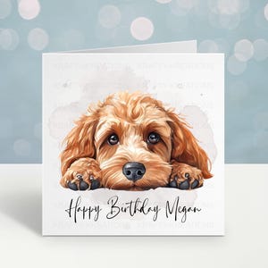 Personalised Cavapoo Birthday Card – Dog Illustration