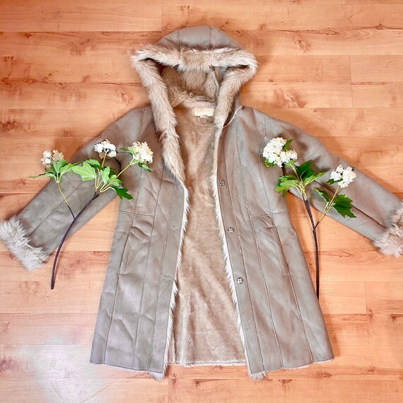 Faux Fur Beige/Brown PENNYLANE AFGHAN COAT