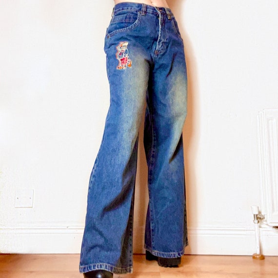 Genuine Vintage Embroidered Y2K BAGGY JNCO STYLE F
