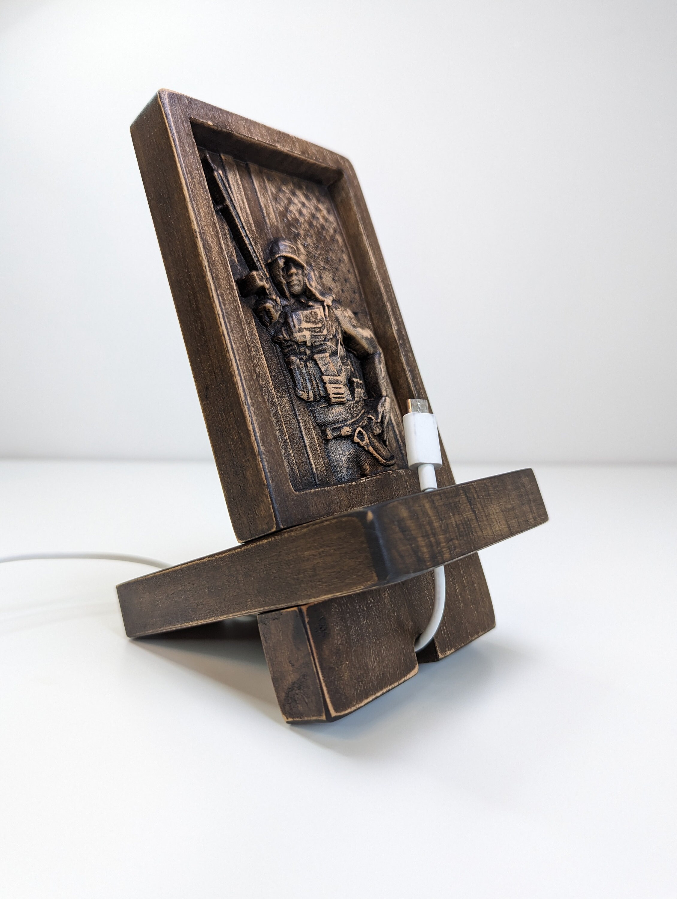 Phone Stand With 3D Artwork Unique Design Wooden Phone Etsy