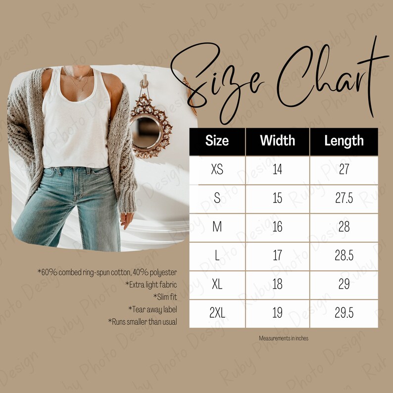 Size Chart for Next Level 1533 Digital Template Digital Canva - Etsy