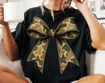 Camo Bow PNG | Southern Camo Bow  png | Cute Country Girl Tee | Hunting Season Shirt | Trendy Southern png | camo bow png | bestsellers