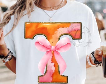 Tennessee vols gameday Shirt,  Tennessee bow design, preppy vols gameday, trendy Tennessee designs, Tennessee vols png,watercolor bow png