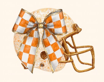 Casco de fútbol americano con diseño floral naranja / Vols elegantes Día del juego PNG / casco de fútbol americano png / Fútbol americano preppy png / DÍA DEL JUEGO png / Tennessee vols png