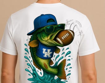 Kentucky Game Day Bass Shirt PNG,  UK Football Fish Design, Royal Kentucky Wildcats png, Kentucky football png, wildcats football