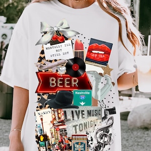 Collage png, Nashville png, kersenhout png, trendy png, bestseller png, strik png, Tennessee png