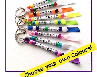 Personalised Beaded Name Keychain: Teacher Student Gift, End Of Year Gifts, Leaving Present From Teacher, Graduation Gift for Class of 2025,