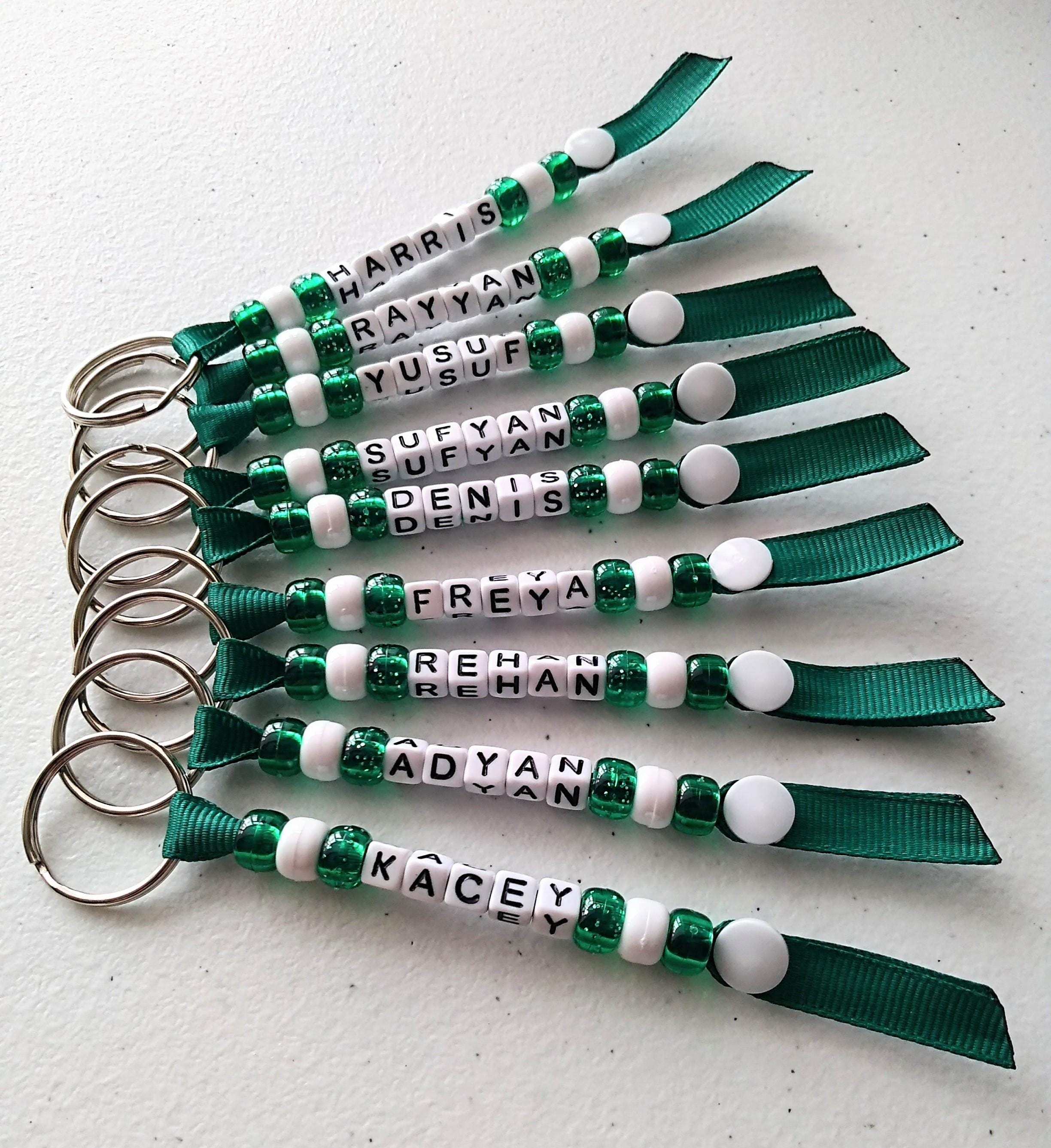 Keychain Class Gift Personalised Dark GREEN Keyring, School Teacher Class Gift, Handmade ...