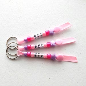 BFF, Best Friend Gift, Personalised Keyring, Beaded Keychain, Bestie, Great Gift Idea, End of Year, End of term, Best friends forever