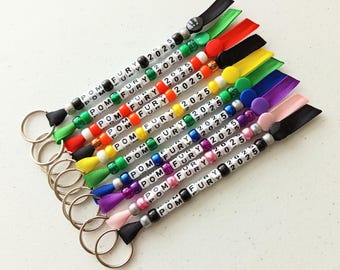 15 characters, Personalised Beaded Keyring,  Handmade Keychain, School teacher Gift Idea, End of Year, Personalised Gift, Bag Charm, Bag Tag