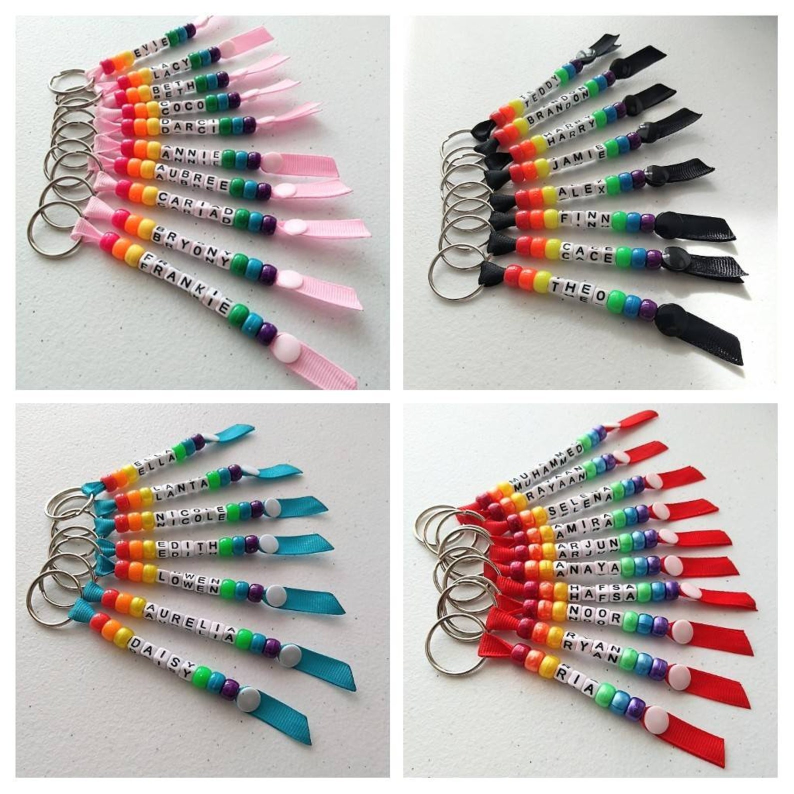 School Teacher Class Gift, Personalised Beaded Keyring, Handmade ...