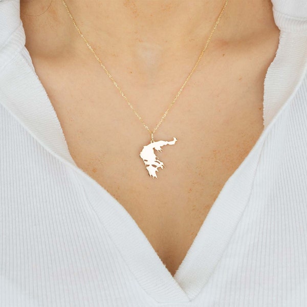 Greece Country Map Necklace