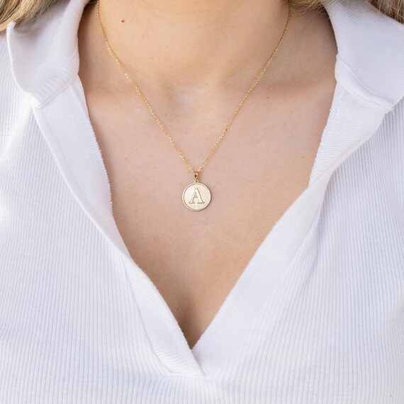 Stamped cheap disc necklace