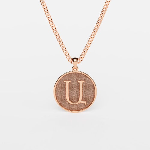 Men's shops Stamped Armenian Initial Disc Necklace