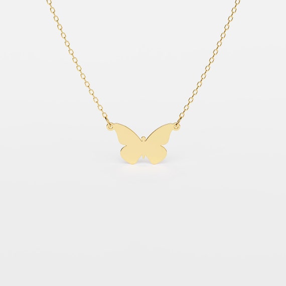 Mini Plain Butterfly Necklace Etsy Australia