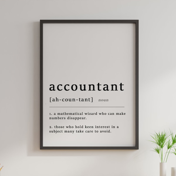Definitie van een accountant offerte poster print, boekhoudkundige print, Home Art, grappige poster, grappige citaten, muur print, typografie, kunst aan de muur