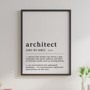 Definition Eines Architekten Zitat Posterdruck Architektur Etsy