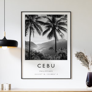 Cebu Travel Print, Cebu Travel Poster, Philippines Travel Print, Philippine Print, Black and White Travel Poster, Travel Art, Travel Gift