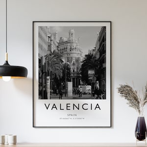 Valencia Travel Print, Valencia Travel Poster, Spain Print, Travel Art, Travel Decor, Black and White Print, Photographic Art, Various Sizes