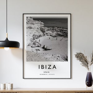 Ibiza Beach Poster: Schwarzweiße Reisefotografie