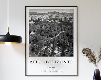 Belo Horizonte-reisposter Brazilië: minimalistische stadsafdruk