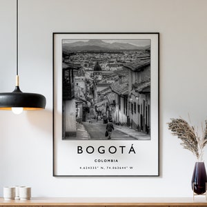 Bogota Travel Print, Bogota Colombia Travel Poster, Colombia Travel Print, Travel Art, Travel Poster, Black and White, Gift, A2/A3/A3