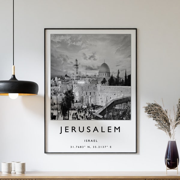 Jerusalem Israel Travel Poster, Israel Travel Print, Travel Poster, Travel Print, Minimalist Decor, Photographic Wall Art, Gift Idea