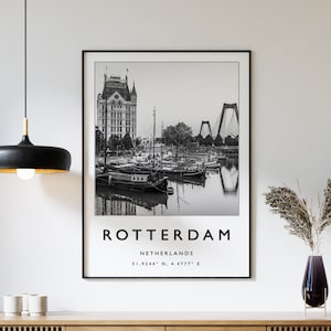 Rotterdam Travel Print, Rotterdam Travel Poster, Netherlands Travel Poster, European Travel Art Print, Photographic Wall Art, Travel Print